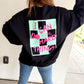 Black Teal and Pink  "I Can Do Hard Things" Crewneck