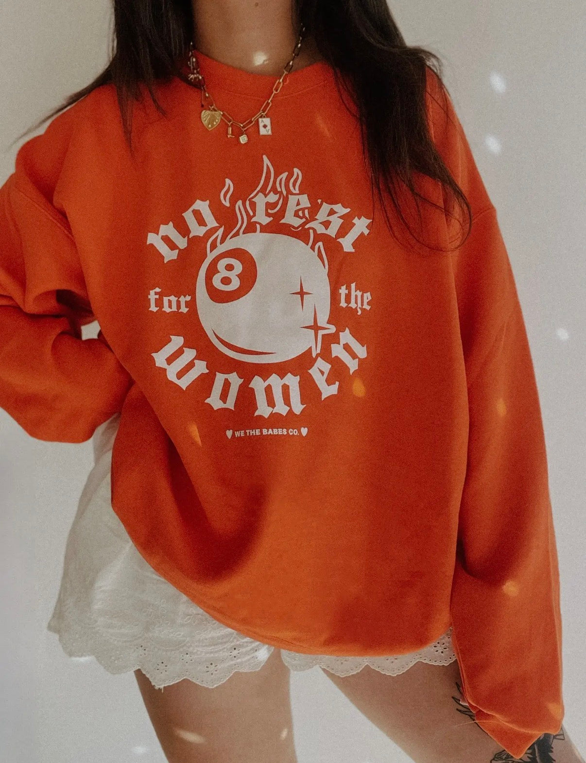 No Rest For the Women Graphic Sweatshirt - Orange