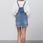 Distressed Denim Overall Skirt