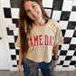 Vintage Game Day Crop Top • TAN