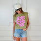 Smiley Jesus Loves You Puff Tank |  Green