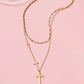 18K Stainless Steel Cross Necklace • Tarnish Free
