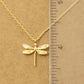 Gold Dragonfly Pendant Necklace
