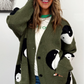 Olive Oversized Yin Yang Cardigan