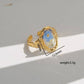 18K Stainless Steel Tarnish Free Floral Rings | OVAL BLUE