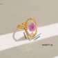 18K Stainless Steel Tarnish Free Floral Rings | OVAL VIOLET