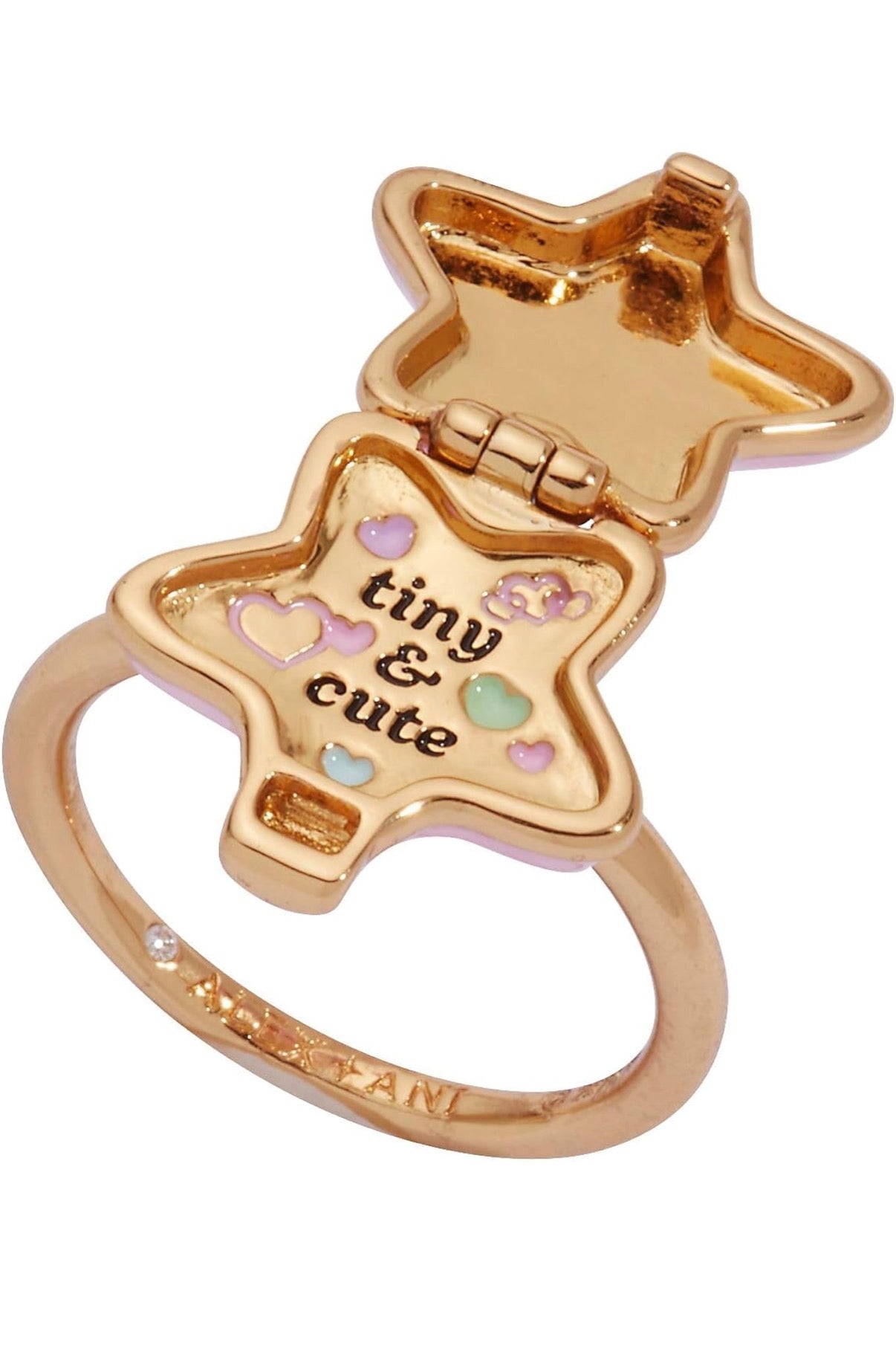 Polly Pocket Ring – Nostalgic Enamel & Resin Charms, Nickel-Free Finish Size 7