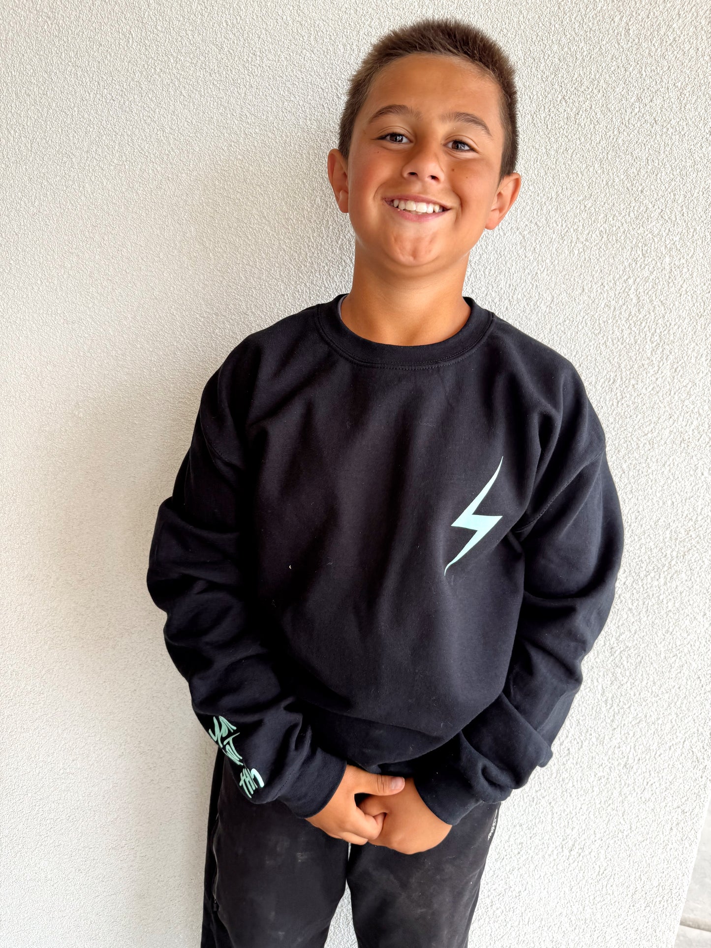 Black Teal and Pink  "I Can Do Hard Things" Crewneck
