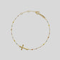 Dainty Boho Color Bead Cross Bracelet in 925 Sterling Silver