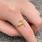 18K Gold-Plated Stainless Steel Cross Adjustable Ring