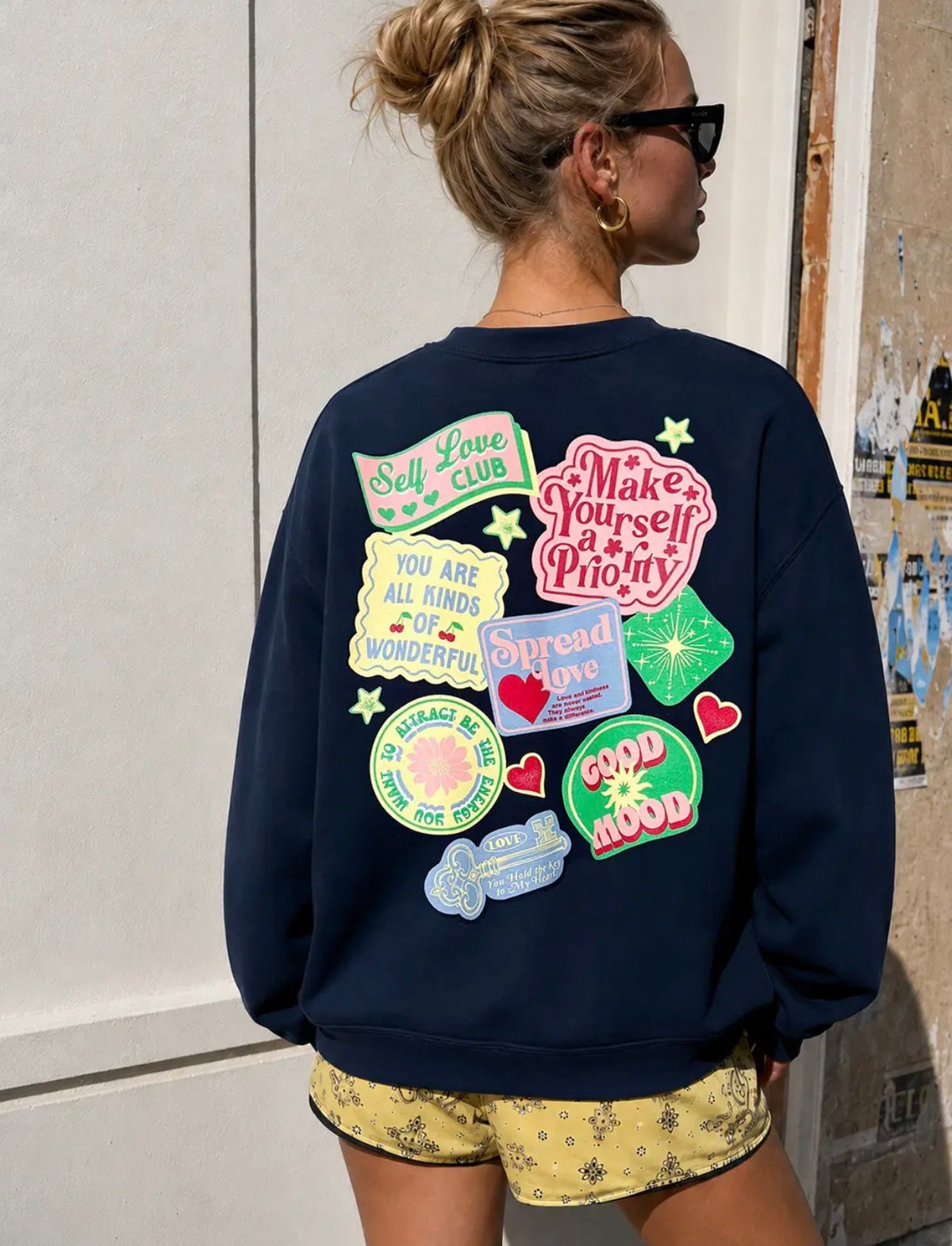 Spread Love Affirmations Sweatshirt Navy