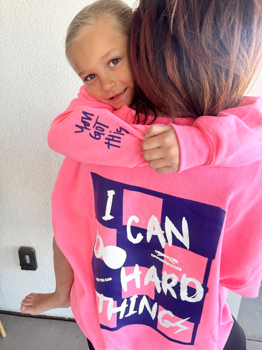 Pink and Purple  "I Can Do Hard Things" Crewneck