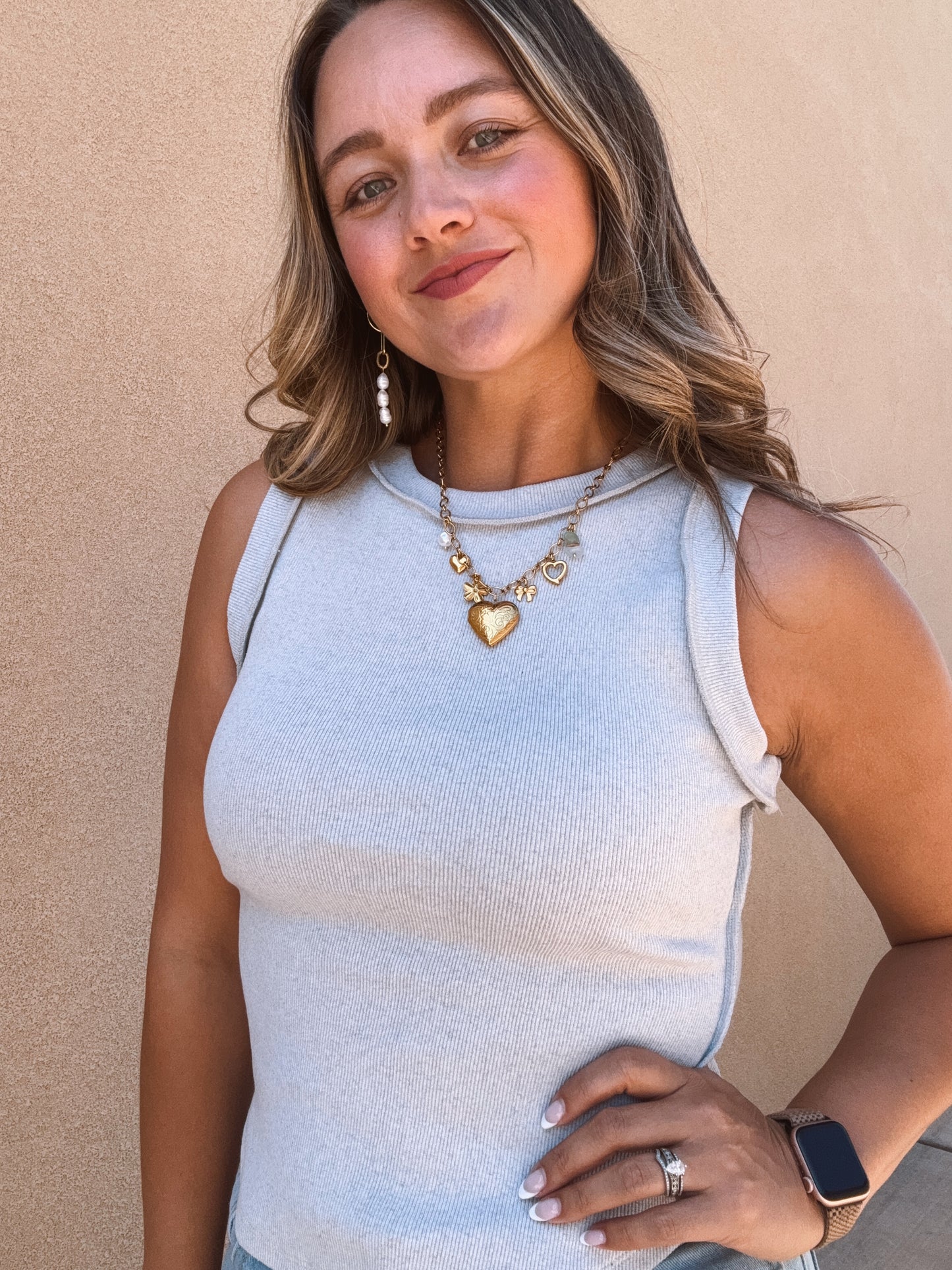 Ribbed Sleeveless Tank • Light Grey