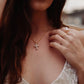 Pearl Cross + Mini Key Necklace