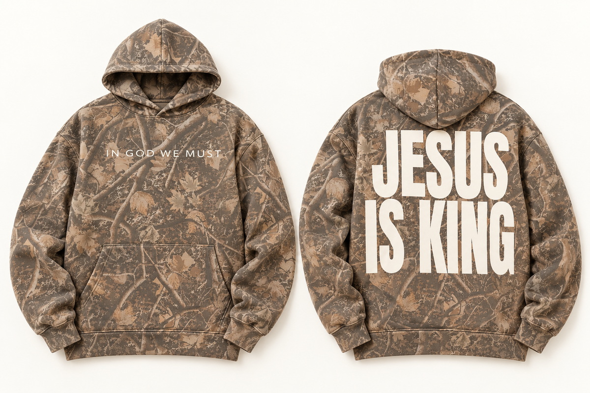‘Jesus Is King’ Camo Hoodie