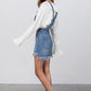 Distressed Denim Overall Skirt