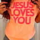 Jesus Loves You Puff Tee | Cantaloupe