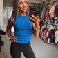 Ribbed Sleeveless Tank • Blue • PREORDER