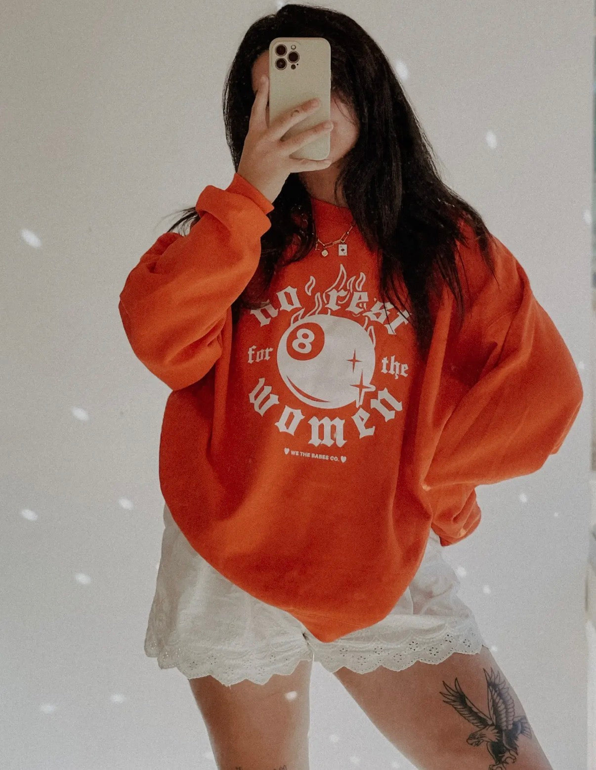 No Rest For the Women Graphic Sweatshirt - Orange
