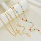 Boho Y Stone Cross Layered Necklace