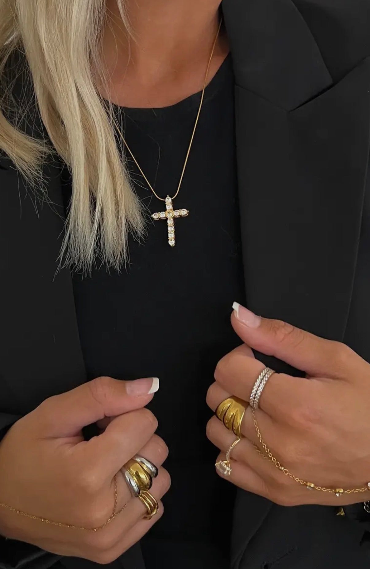 Xl Diamond Cross Necklace