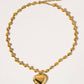 Gold Bubble Heart Necklace