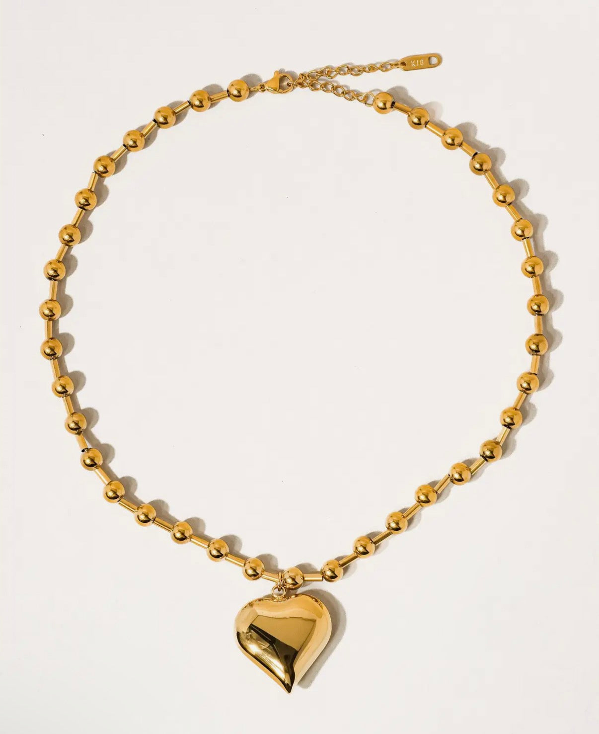 Gold Bubble Heart Necklace