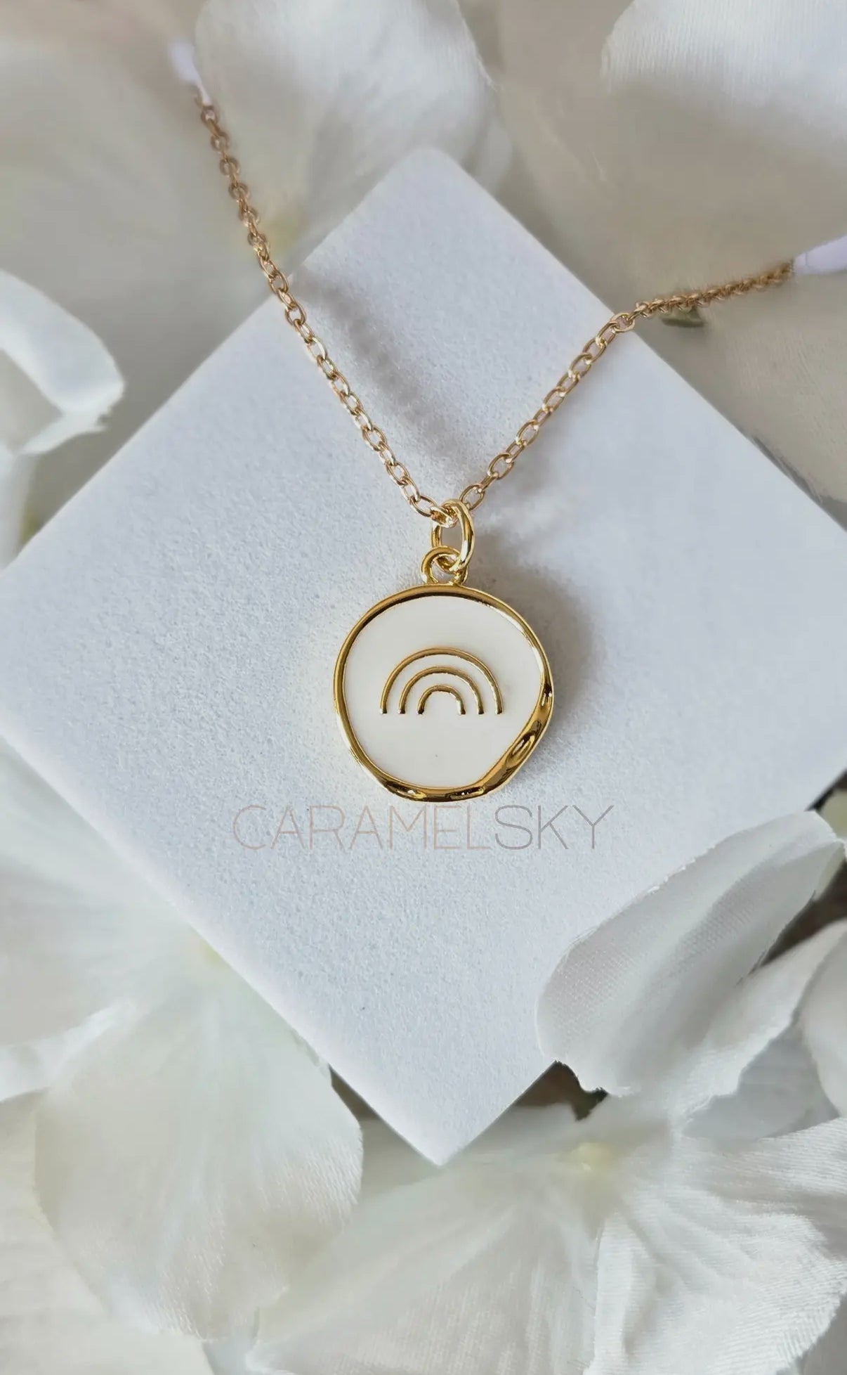 18K Gold Plated Rainbow Pendant Necklace