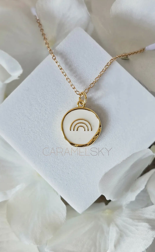 18K Gold Plated Rainbow Pendant Necklace