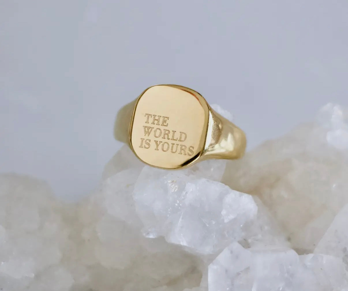 The World is Yours Stamped Ring