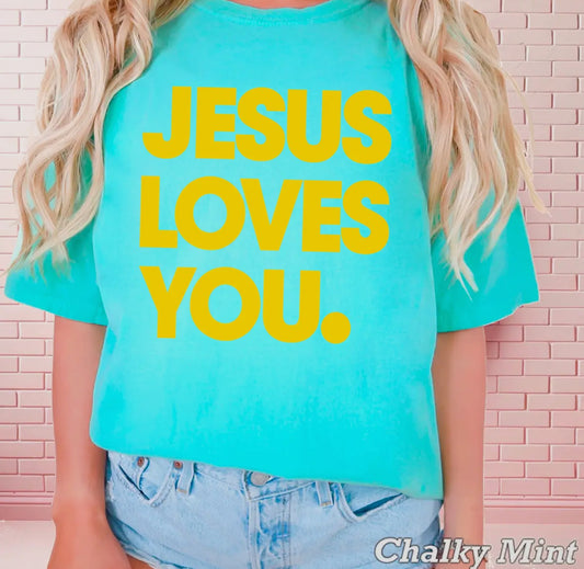 Jesus Loves You Tee | CHALKY MINT