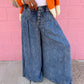 Washed Pinktuck Wide Leg Pants