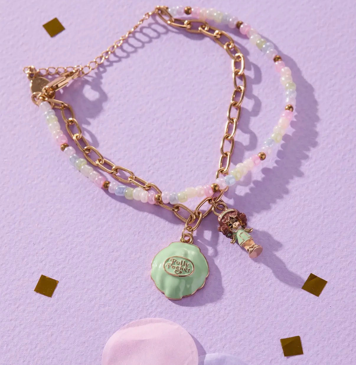Polly Pocket 2 Row Charm Bracelet