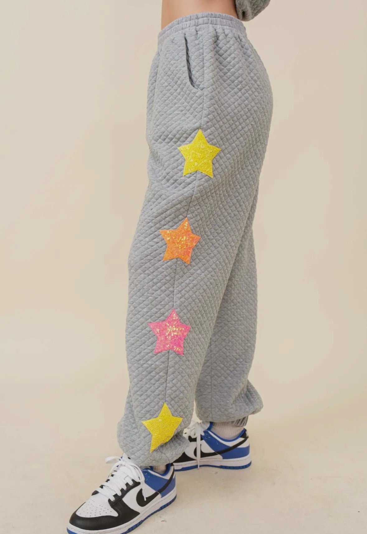 Sequin Star Quilted Joggers