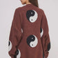 Brown Oversized Yin Yang Cardigan