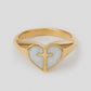 Enamel Heart Cross Ring