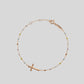 Rose Gold Dainty Boho Color Bead Cross Bracelet in 925 Sterling Silver