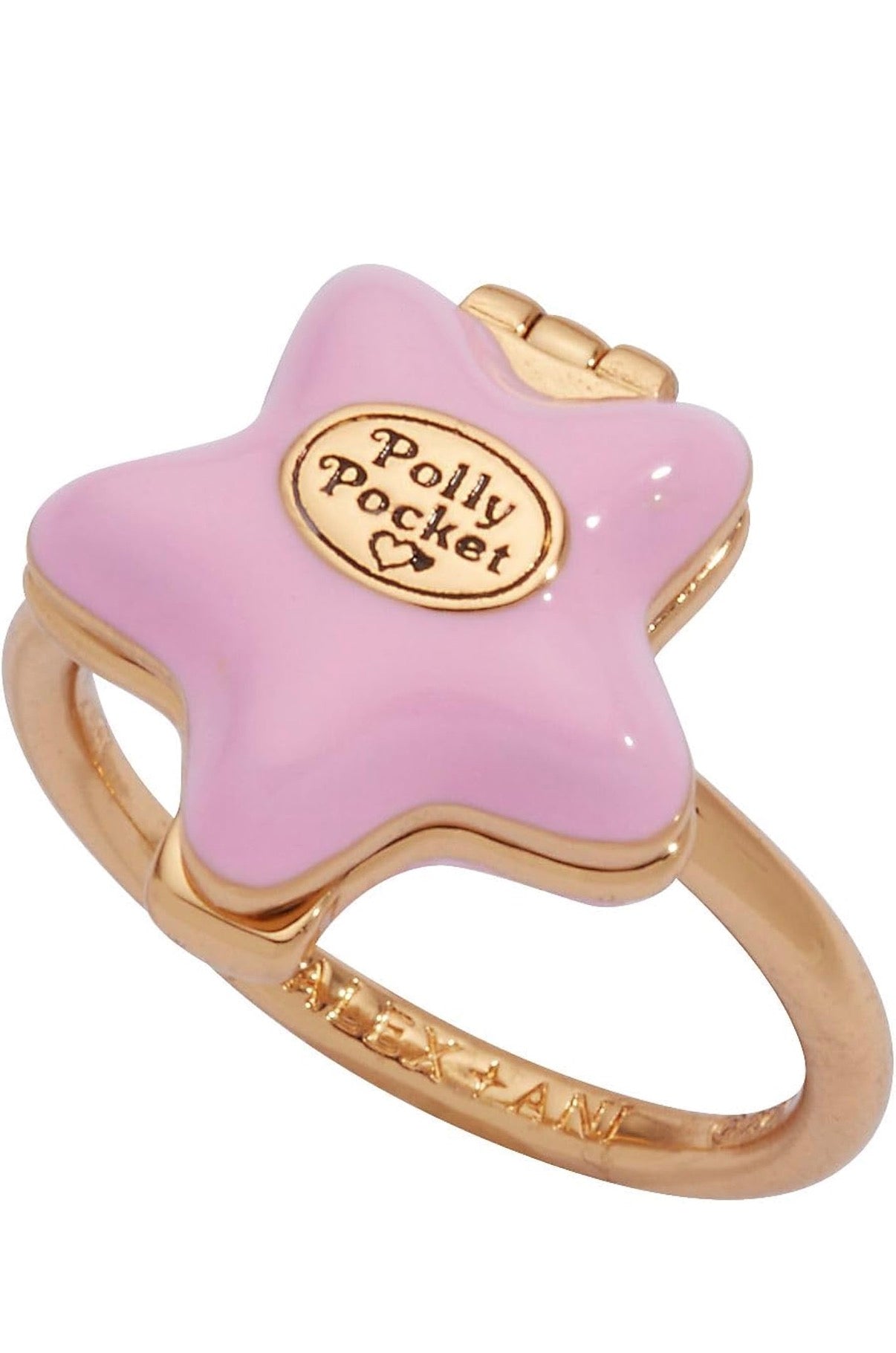 Polly Pocket Ring – Nostalgic Enamel & Resin Charms, Nickel-Free Finish Size 7