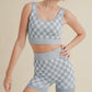 Checkmate Cropped Two Piece -Black And Blue