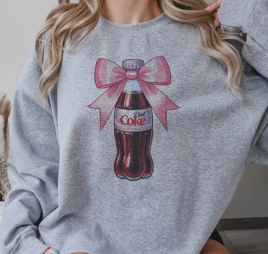 Diet Coke Pink Bow Soda Bottle Pullover