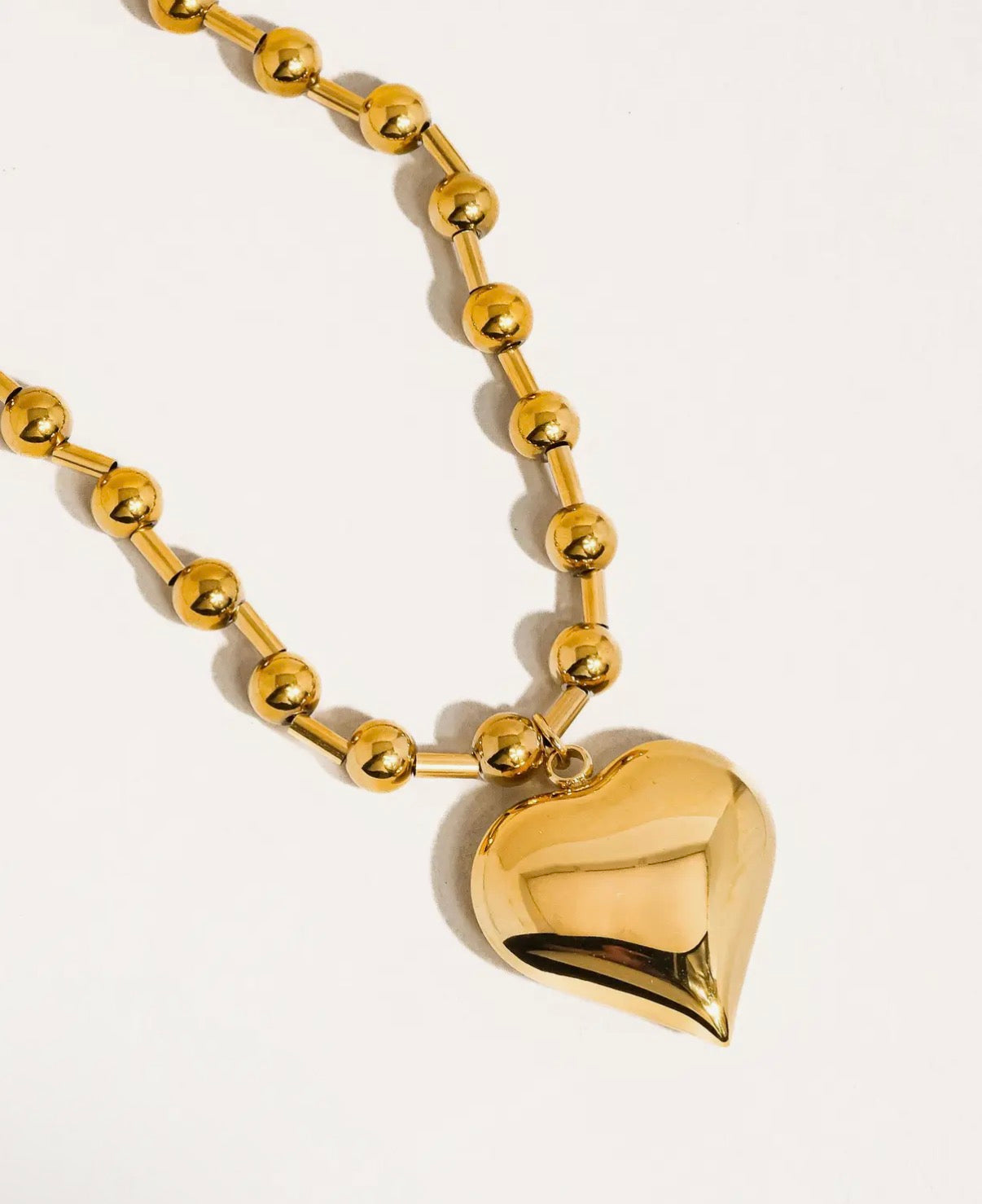 Gold Bubble Heart Necklace