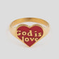 God is Love Enamel Ring