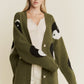 Olive Oversized Yin Yang Cardigan