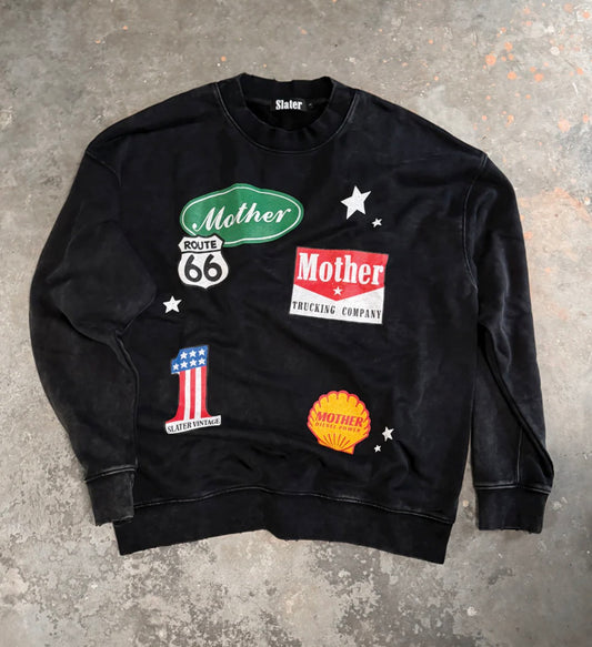 All American Mother Oversized Acid Wash Graphic sweatshirt