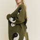 Olive Oversized Yin Yang Cardigan