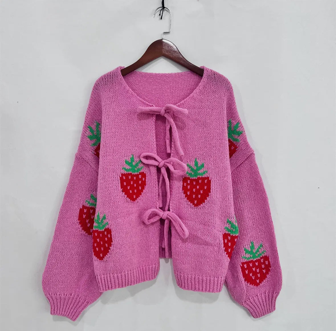 Bow Tie Strawberry Cardigan