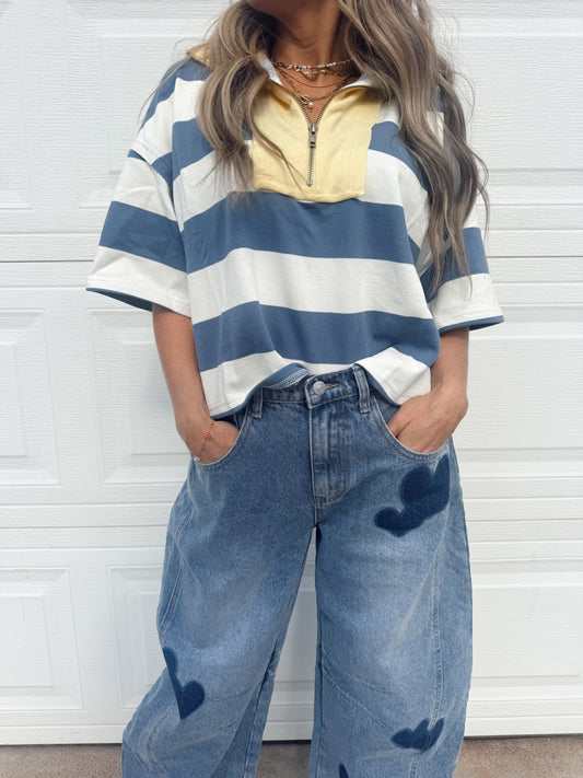 Oversized Zip Up Polo