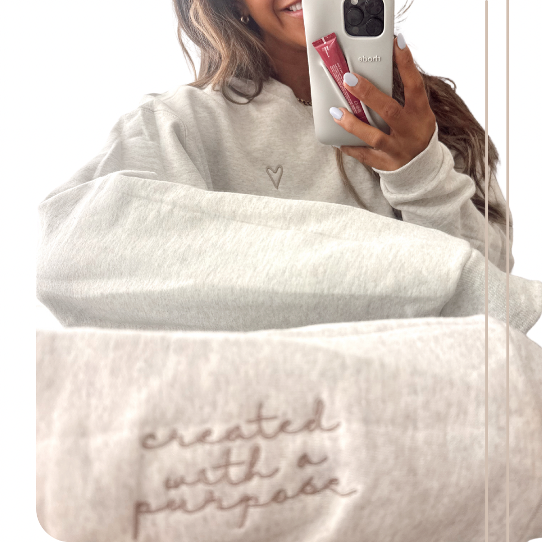Created with a Purpose  Embroidered Sweatshirt
