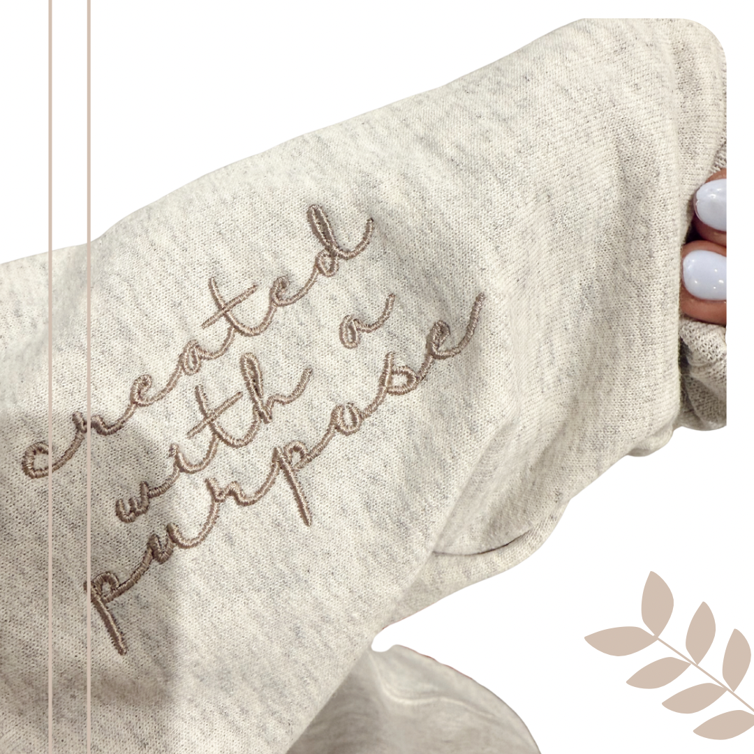 Created with a Purpose  Embroidered Sweatshirt