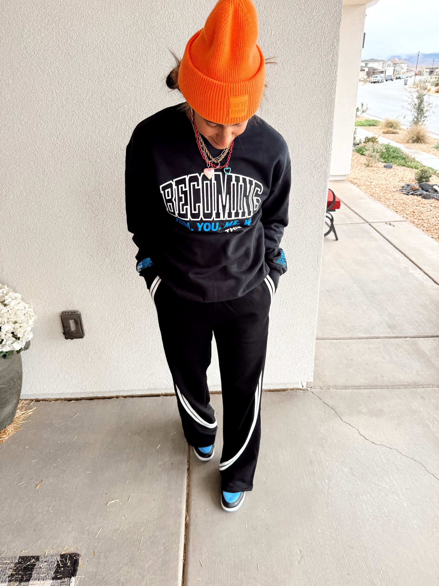 Solid Cotton Side Stripes Wide Leg Pants